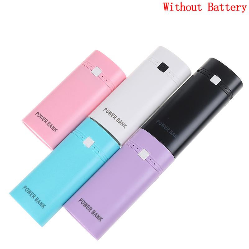 2x 18650 USB Mobile Power Bank Battery Charger Box Case with flashnight