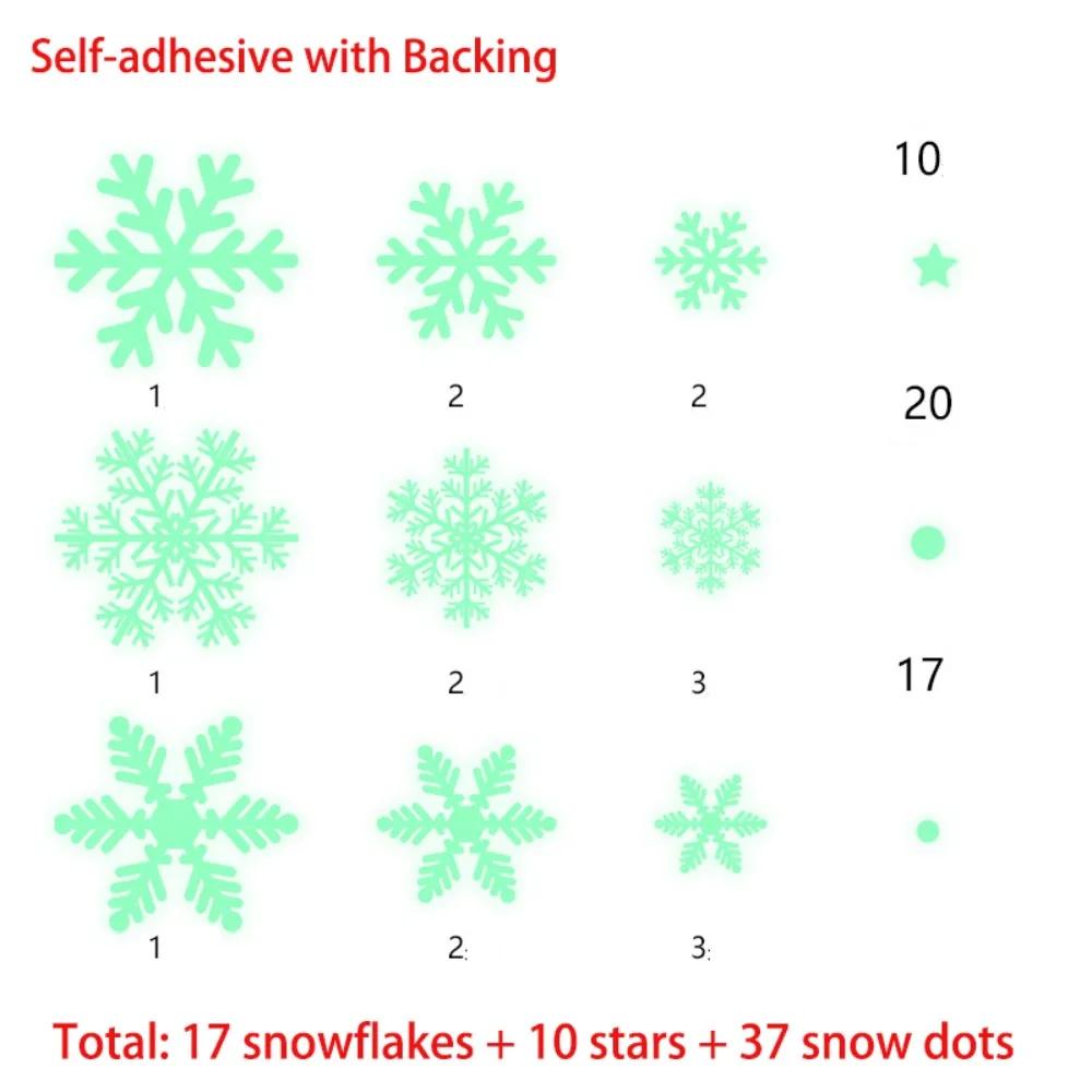 Новая 3D Рождественская светящаяся наклейка на окно в виде снежинки, флуоресцентное рождественское украшение, наклейка на окно в виде снежинки, статическая наклейка
