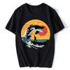 Японія Укійое Стиль Великий Кит Косатка Хвиля Смішна Футболка Футболка Чоловічий Одяг Оверсайз Унісекс Топи