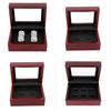 Classic Red Wood Jewelry Box Durable Multi-slot Ring Holder Gift For Weddings