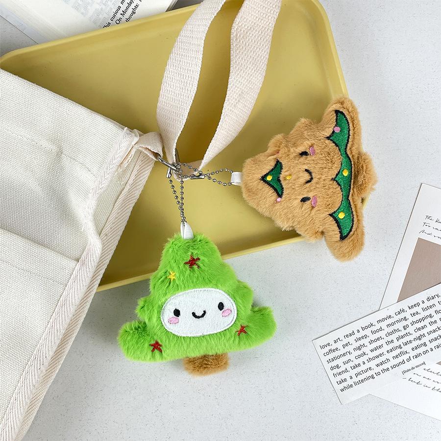 Cartoon Inspired Unique Christmas Tree Plush Keyring Delightful Seasonal Decoration For All Ages