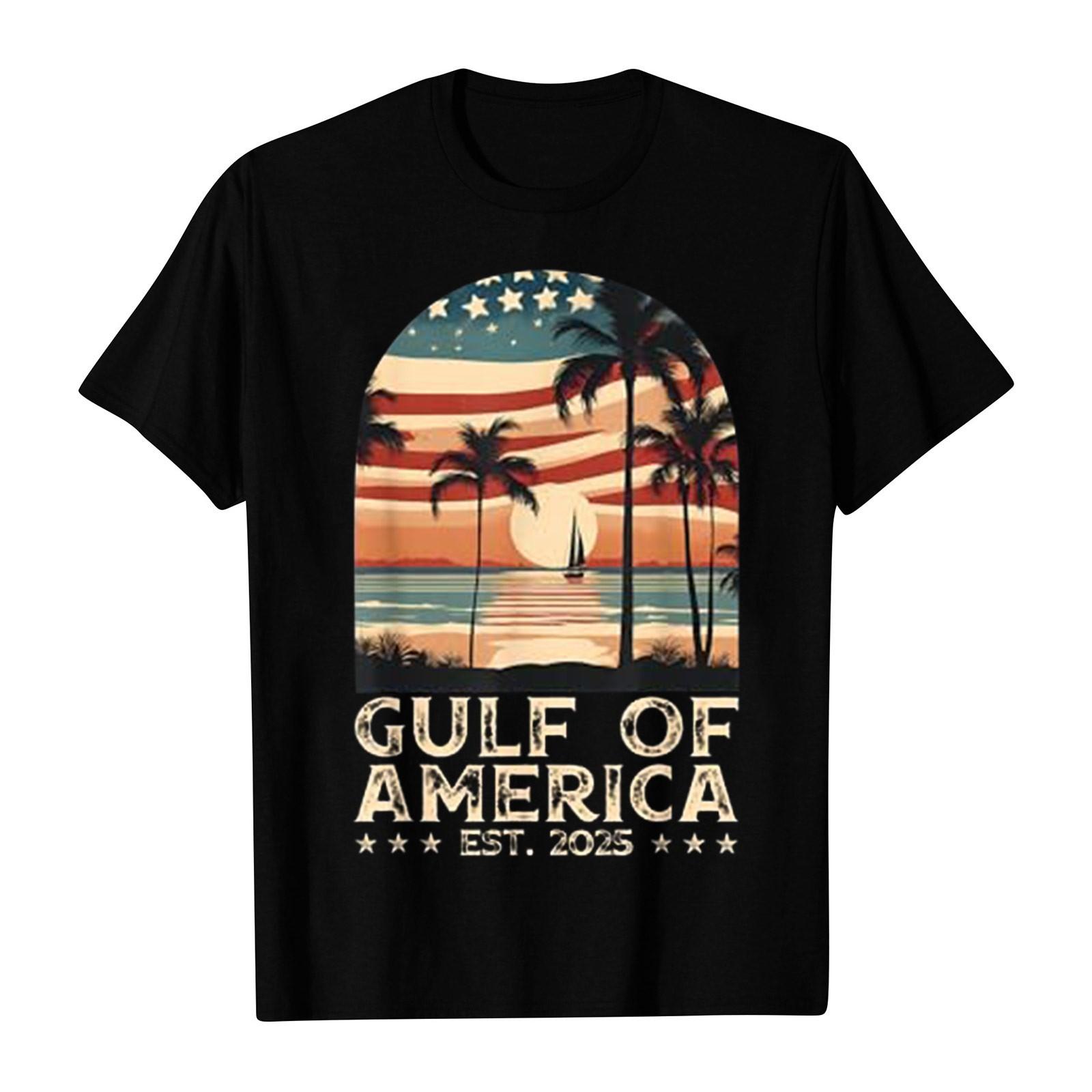 

Мужская и женская повседневная свободная футболка с принтом в стиле винтажного залива, пуловер с круглым вырезом и коротким рукавом L чёрный