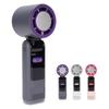 Ice Cooling Handheld Fan Rechargeable LED Digital Display 100 Speed Foldable Hand Turbine Fan with L