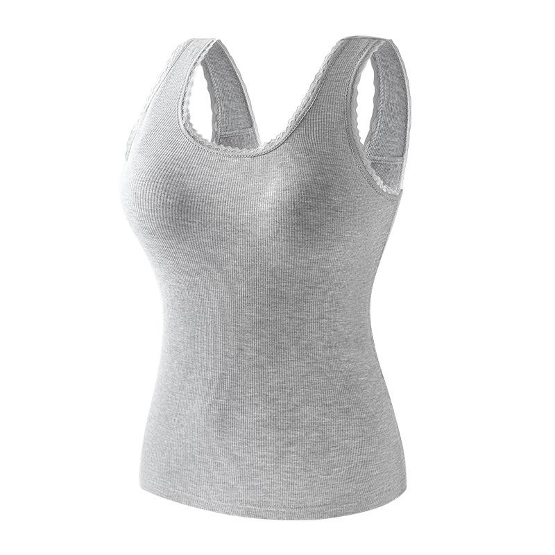 New Vest Women's Bottom Integrated Chest Pad Underwear Wide Shoulder Loose Free Vest Large Size Bra Integrated Enlarged