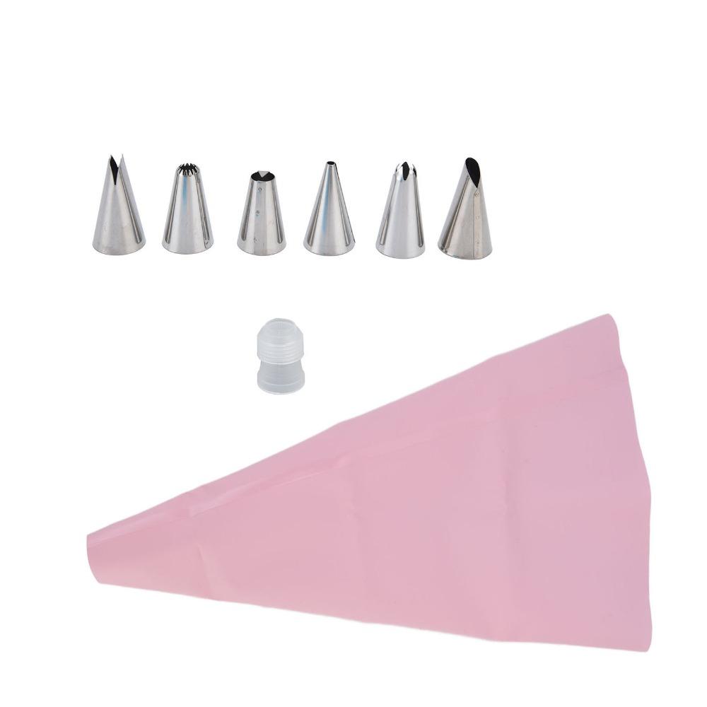 EVA Piping Bag Stainless Steel Cream Pastry Nozzle Durable Cake Decorating Kit Home Kitchen Baking