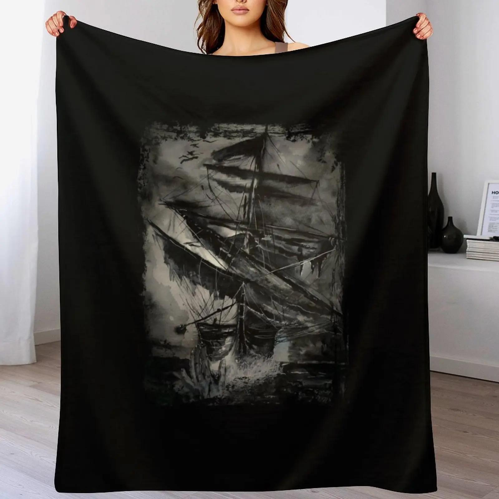 

pirate ship Throw Blanket Compact Warm Blanket for Car Road Trip 102x76cm(40x30in)