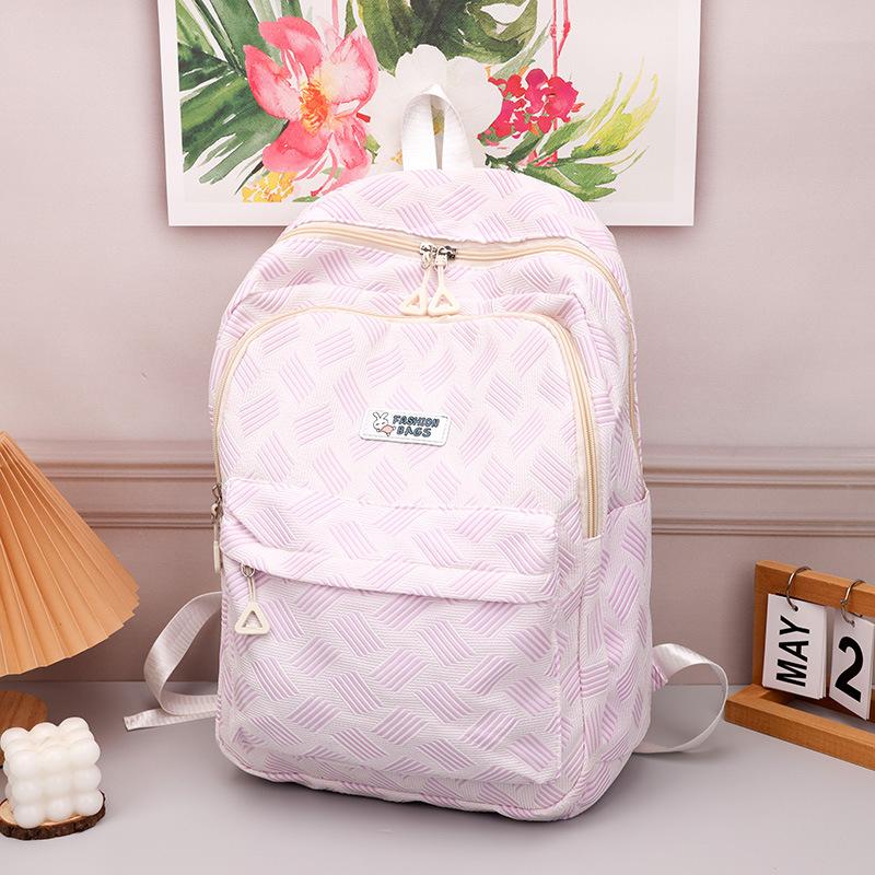 

2024 начало осени новый напечатанный легкий рюкзак женская большая вместительная фактурная сумка через плечо сумка-мессенджер фиолетовый