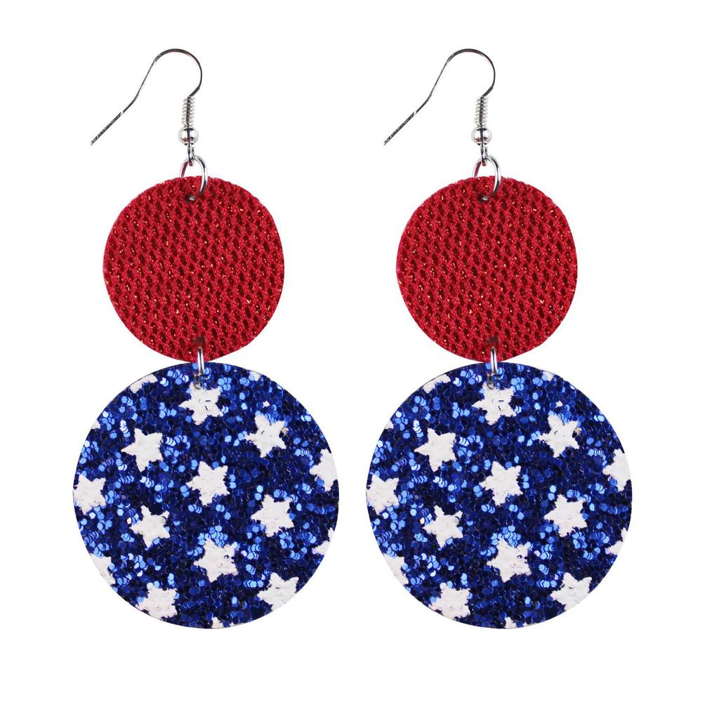 American Flag Star Stripe Elements Independence Day Leather Earrings Election Theme Diy