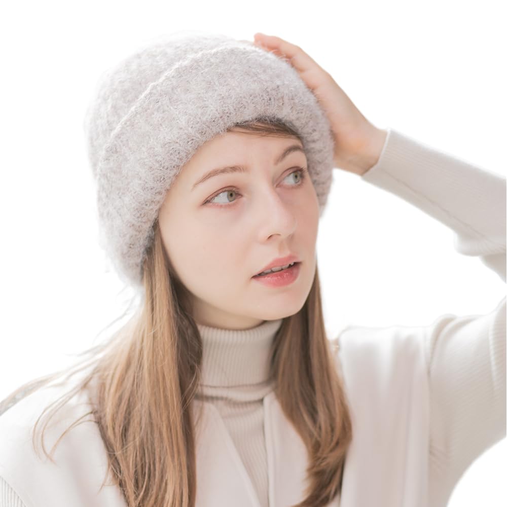 ICHIYON Mohair Knit Assorted Mohair Knit Watch Cold Weather [14+ PLUS] Women's Beanie, Beanie, Cap, Autumn/Winter / 103771-101-100