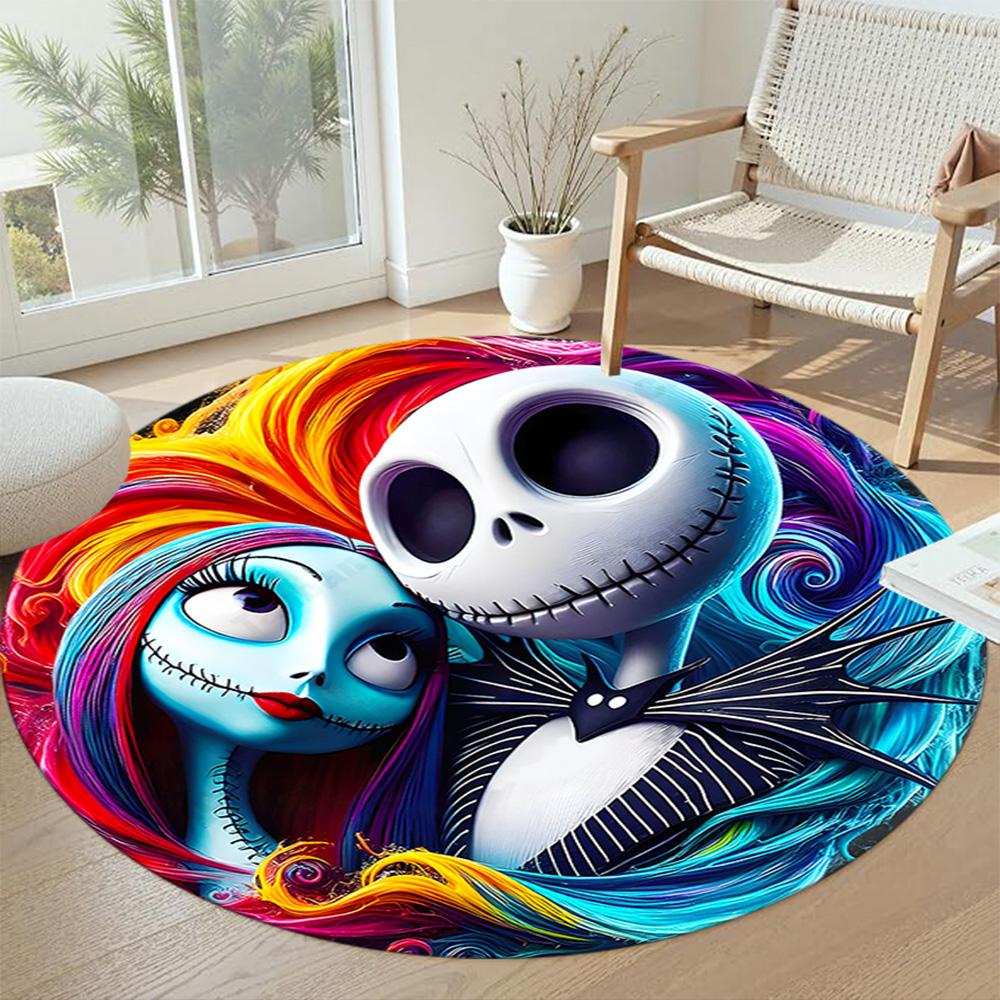 Nightmare Before Christmas Round Carpet Suitable for Decorate room Dormitory Study room Living Rooms Anti-slip Round Rug Office home decor