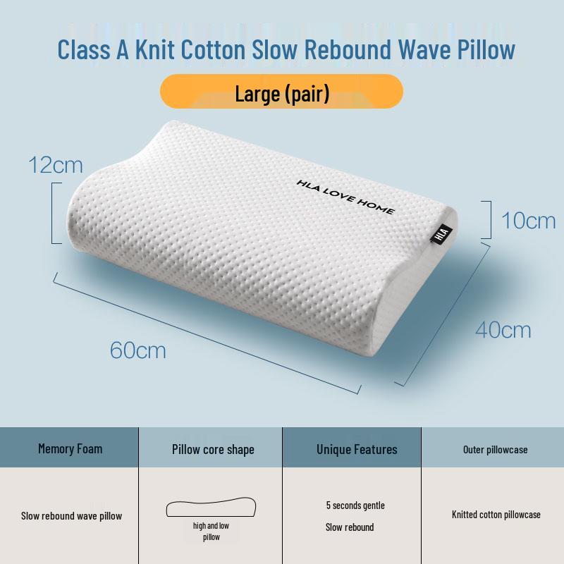 Men's Knitted Memory Foam Pillow Pair - Slow Rebound, Neck Support, Pressure-Free Comfort for Enhanced Sleep