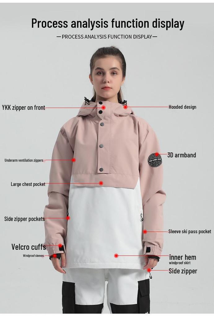 New Winter Ski Jacket with Cotton Padding for Men & Women - Warm, Windproof, Suitable for Single/Double Board Outdoor Sports