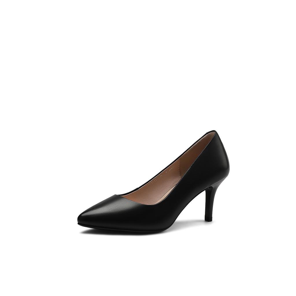  Spring and Summer New First-layer Cowhide Super High-heeled Single Shoes for Women, Pointed Thin Heels, Shallow Commuting Single Shoes for Women