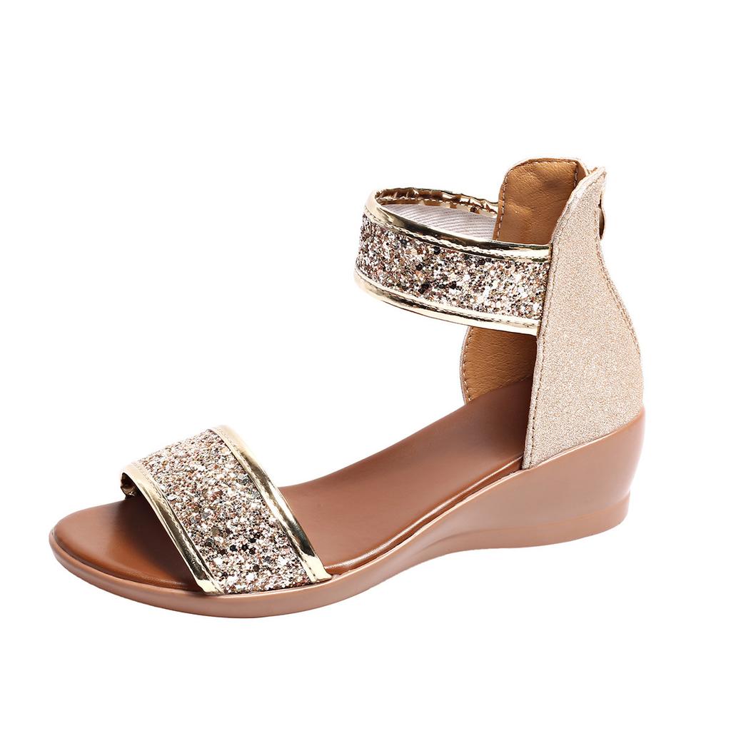 Shoes for Women Summer Fashion Women Platform Wedges Comfortable Sequin Plus Size 36-43 Sandals Casual Women Footwear