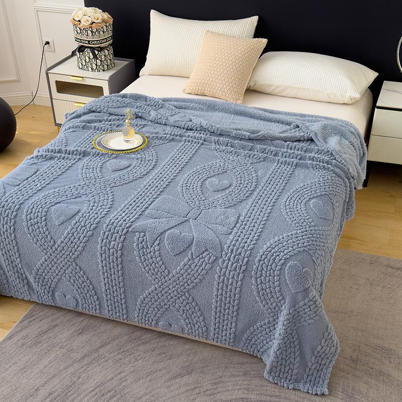 Double-Sided Velvet Cloud Mink Flannel Jacquard Blanket - Multifunctional Throw Gift.