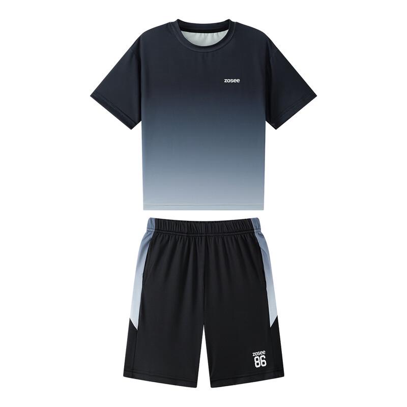 Zuoxi Boys' Quick-Dry Short-Sleeve Two-Piece Set