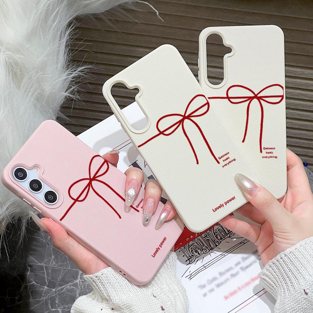 Bowknot Pattern Phone Case For Samsung Galaxy A56 5G A16 A17 A55 A36 A53 A35 A06 A07 A26 A34 S25 Ultra S24 FE S23 Soft TPU Cover