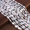1String, White Baroque Rhombus Pearl 8×15mm, Fashion Women Natural Freshwater Pearl Beads for Jewelry Making DIY Crafts, Luxury Bulk Gifts 36cm