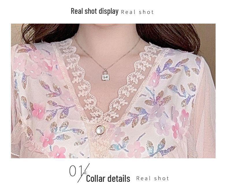 Pyjama en maille style princesse pour femme avec coussinets de poitrine - Été 2026