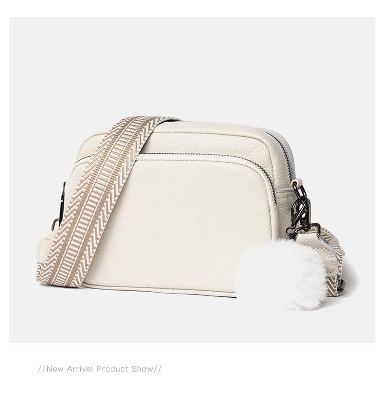 

2024 Genuine Leather Minimalist Crossbody Bag - Women s Light Luxury Plush Pendant Shoulder Bag One Size