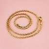 24K Gold AU999 50-75CM 3MM Twist Rope Necklace Men's & Women's - Premium Bulk Supply, 3MM+50-75CM, Stylish Unisex