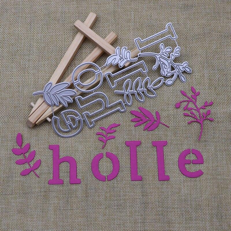Metal Hello Word Leaves Cutting Dies DIY Scrapbooking Craft Card Making Album Embossing Stencils