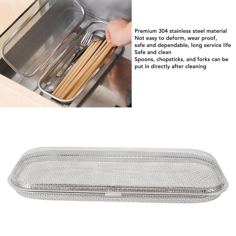 Rectangular Chopstick Basket Fine Mesh Cutlery Holder Dishwasher Basket  Family Kitchen