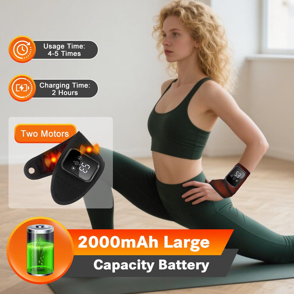 Electric Heating & Vibration Wrist Support Massager with Hot Compress
