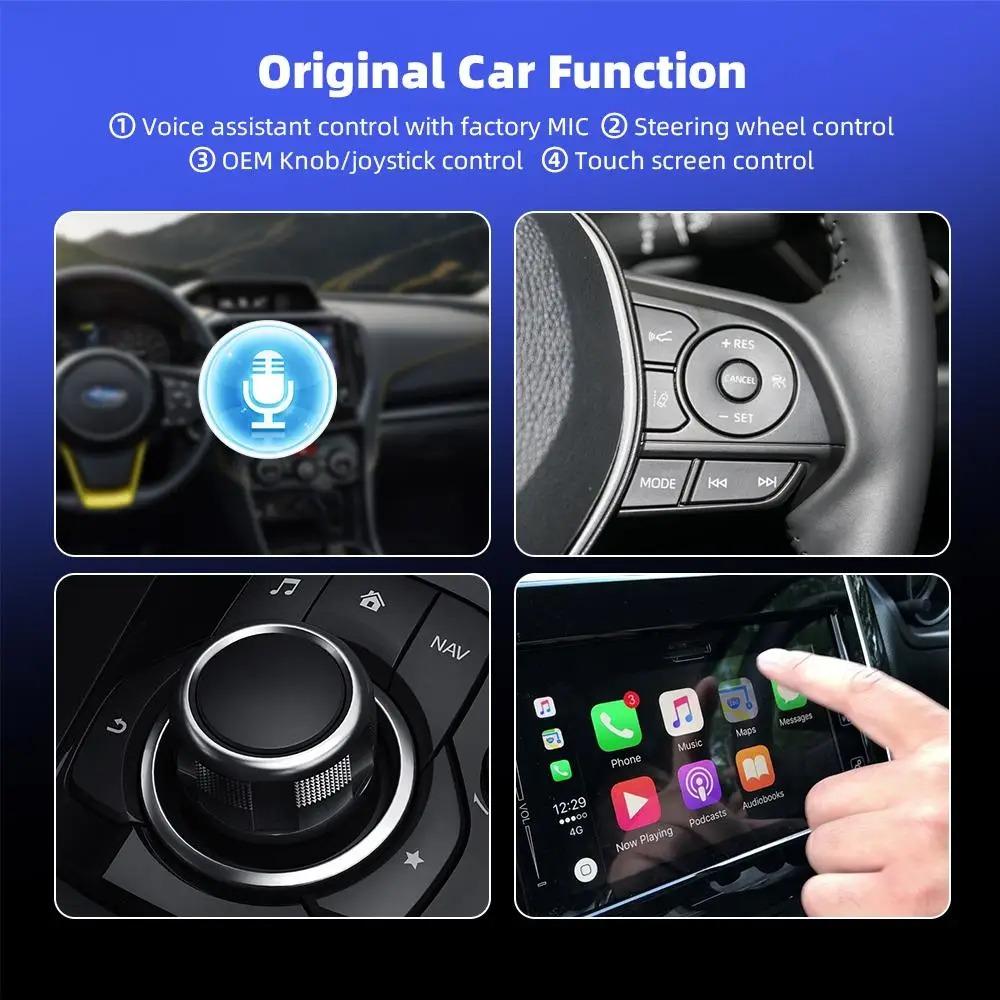 Mini 2 in1 Wireless Carplay Adapter for Android iPhone Auto Wired to Wireless AI Box Car Intelligent Systems with Wired CarPlay