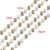 2meters 1meter Stainless Steel Imitation Pearl Beads Chain Love Heart Beaded Necklace Bracelet Chain for Jewelry Making DIY
