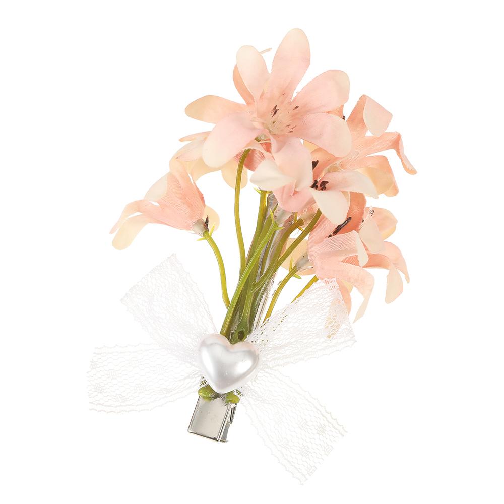 

Имитация букета Заколка для волос в форме сердца с жемчугом Цветок Заколка-автомат Головной убор Свадебные подружки невесты Аксессуары для волос