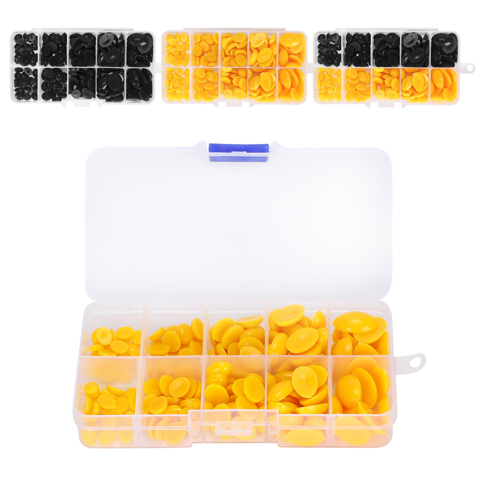 

180Pcs Plastic Eyes Noses Oval Flat Doll Teddy Bear Stuffed Animals DIY Making Toys Accessories Black