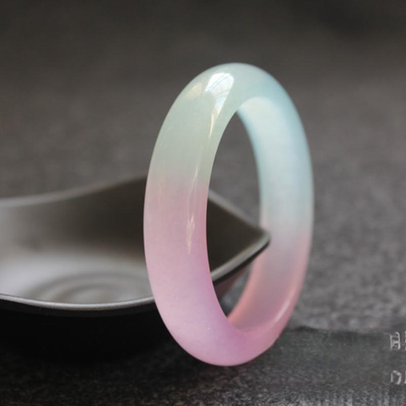 

Браслет из фиолетового нефрита с натуральным ледяным видом, модный браслет с изумрудным шармом, женский подарок 60-62mm