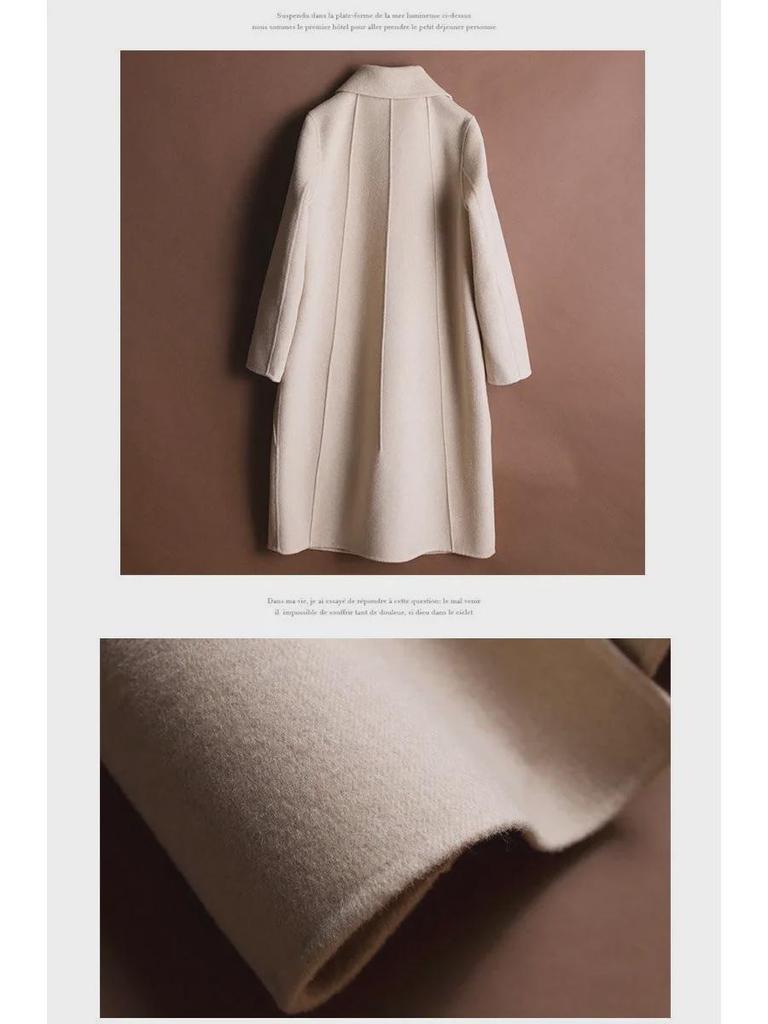Women's Korean Style Woolen Coat - Autumn/Winter Doll Collar Mid-Length Jacket