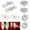 2PCS Bride Wedding Shiny Decorative Clips Silk Flower Rhinestone Shoe Clip Charm Buckle Shoe Decorations
