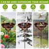 Bird Bath Feeder Bowl Metal Garden Birdbath with 5 Prong Stakes Outdoor Standing Bird Bath Bowls for Patio Outside Yard Decor