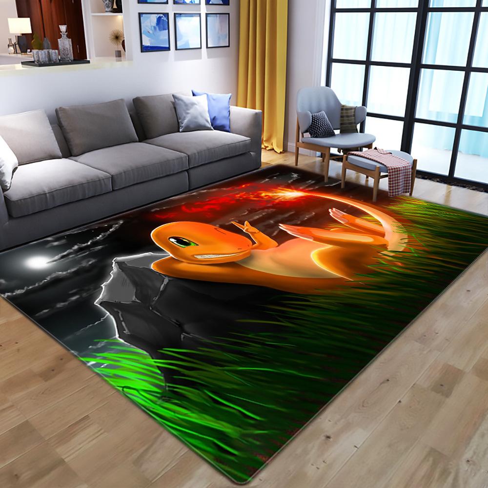 Pikachu Pokémon Cartoon Kids Crystal Velvet Print Floor Mat Absorbent Slip Mat