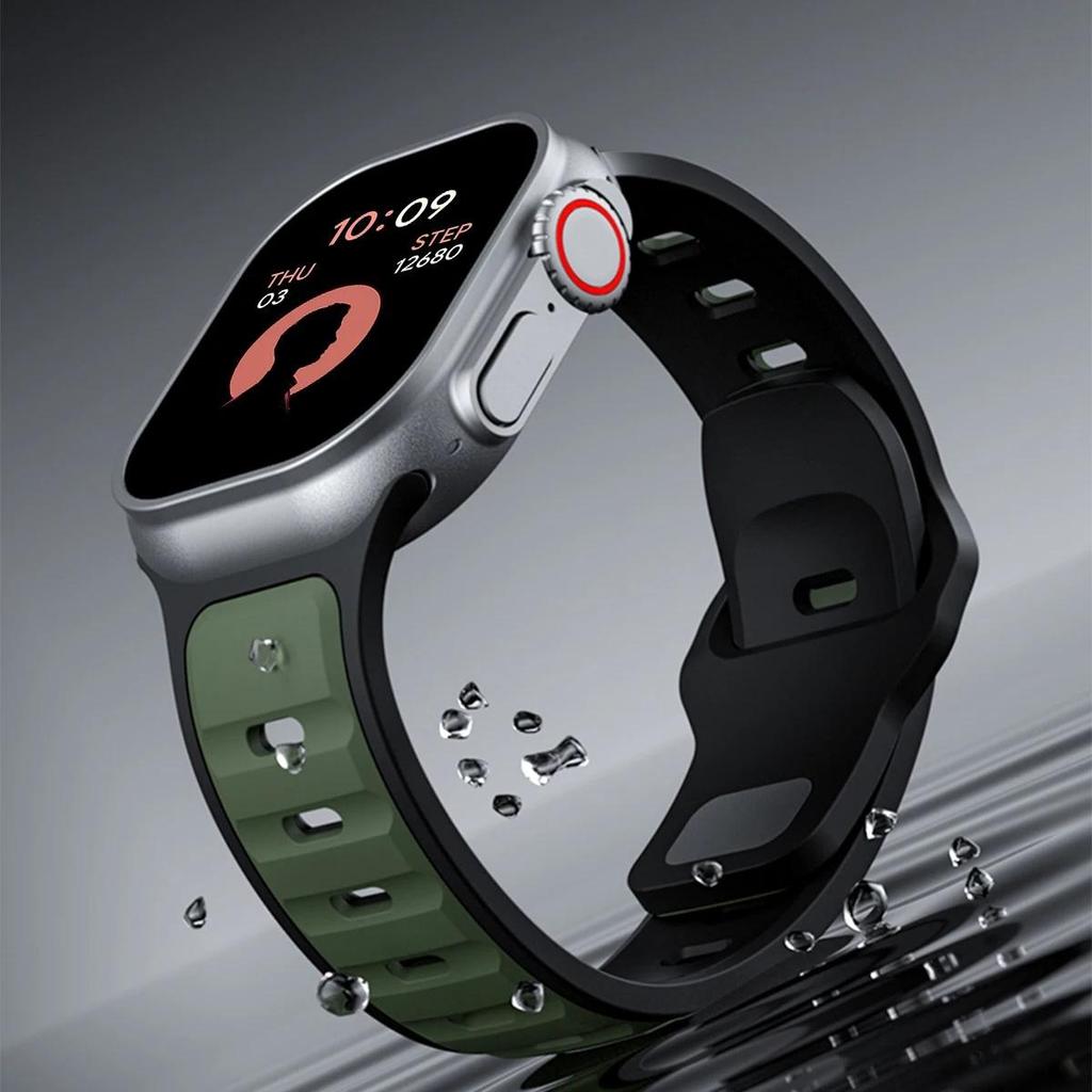 Soft Silicone Strap Compatible with Apple Watch Band 46/49/45/44/42/41/40/38mm,for iWatch Ultra/11/10/9/8/7/6/SE/5/4/3/2/1 Smart Watch Accessories