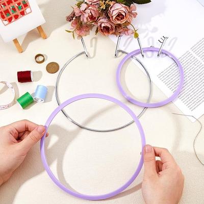 Hoop For Cross Stitching Metal Embroidery Hoop Spring Tension 2 Pieces Adjustable Sewing Art Craft Accessories For Creative