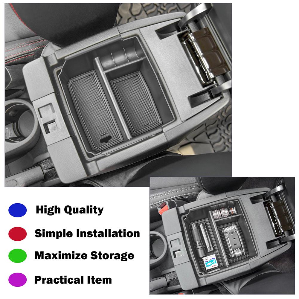 Center Console Organizer Tray for Jeep Wrangler JK/JKU 2011-2018 Rubicon Sport Sahara Accessories Armrest Storage Glove Box