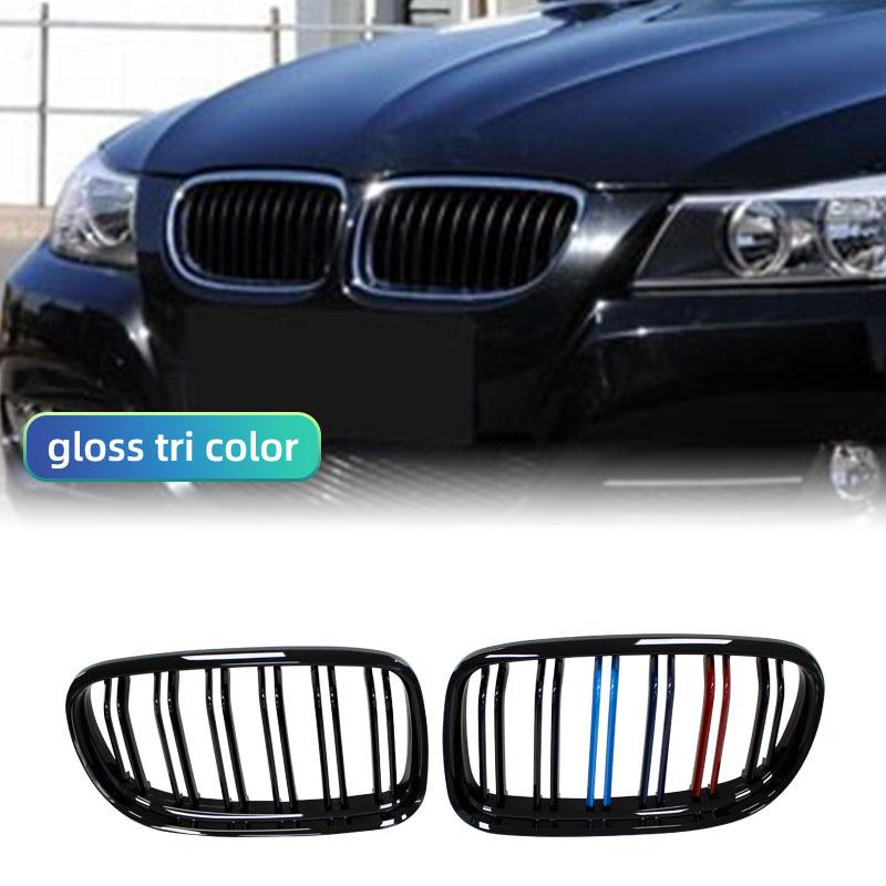 1 Pair Gloss/Matte Black M-Color Kidney Front Grille Auto Racing Grille for BMW E90 E91 LCI 325i 328i 335i 2009 2010 2011