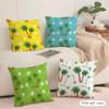 Palm Tree Pattern Cushion Cover Soft Short Plush Pillow Cover Smooth Cozy Texture Aesthetic Cushion Case Home Decor