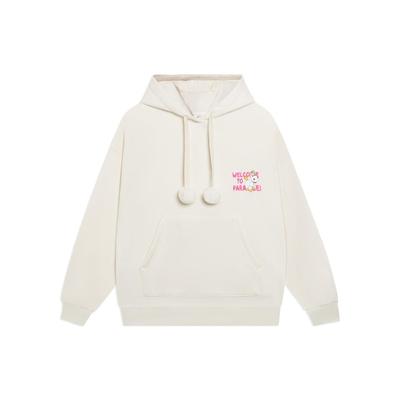 Moletom com Capuz e Cordão Li Ning X Pixar Série Toy Story Estampa de Logotipo Feminino moletons Branco AWDSF40-2