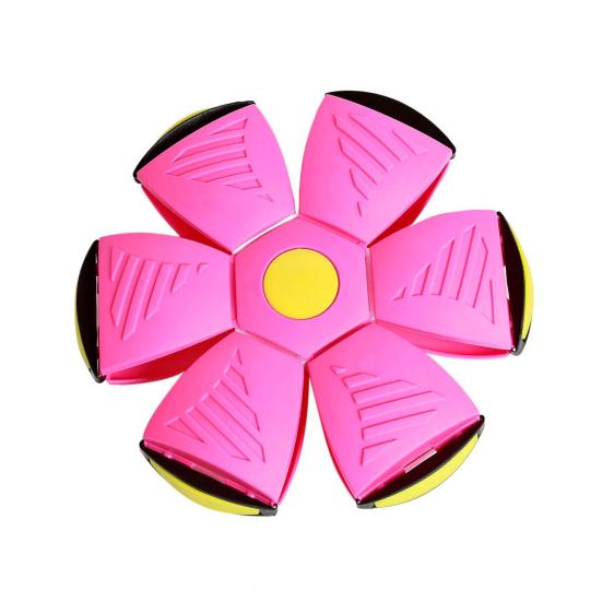 

Интерактивная игрушка для домашних животных Волшебный и надувной шар летающей тарелки с 6 лампочками для снятия стресса Износостойкий, устойчивый к укусам, деформируемый летающий шар With Light розовый