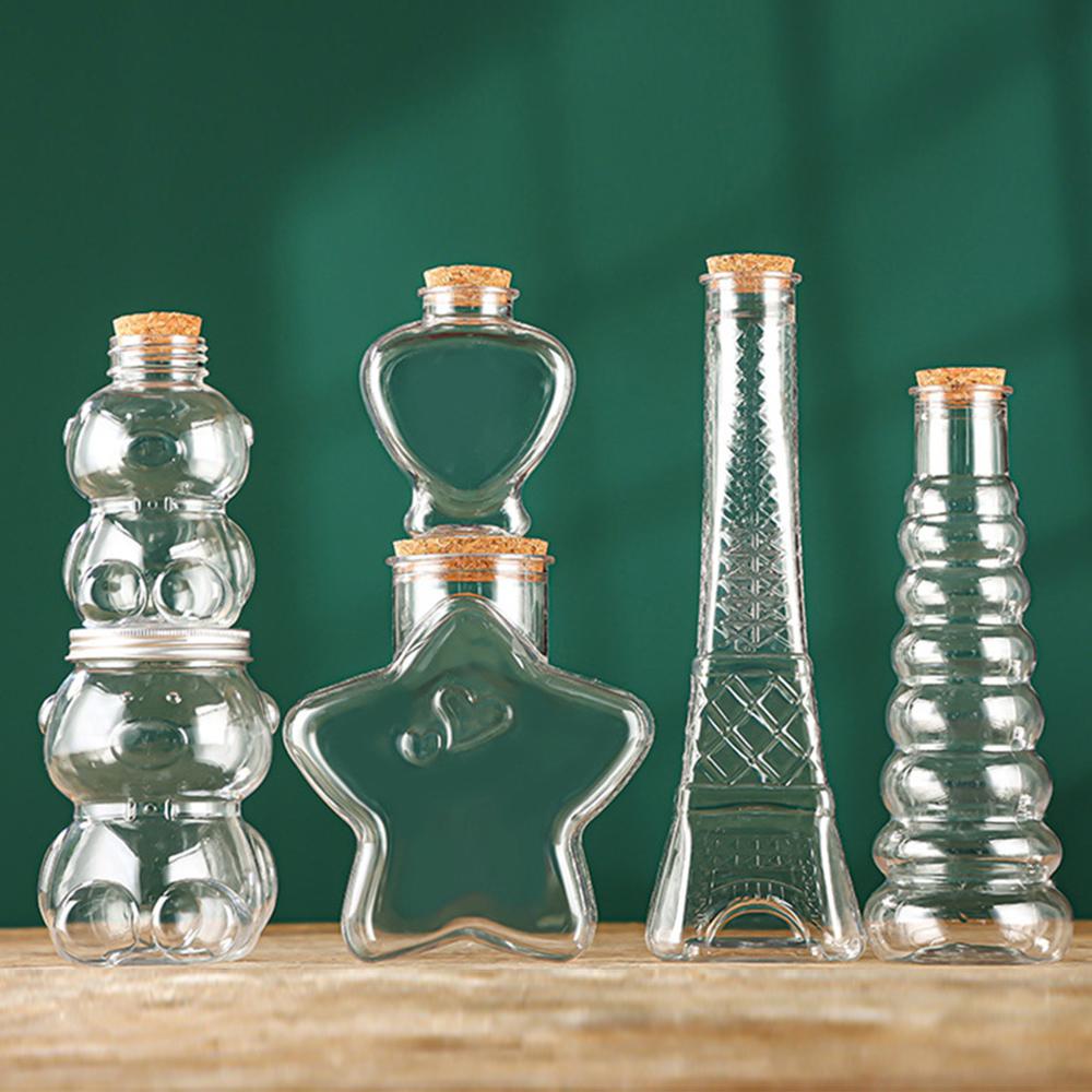 Sticlă Plastic Stea Norocoasă Cadou Sticlă cu Dorințe Decor Acasă Borcan de Depozitare Sticlă Transparentă Dop de Lemn Organizator Stele DIY