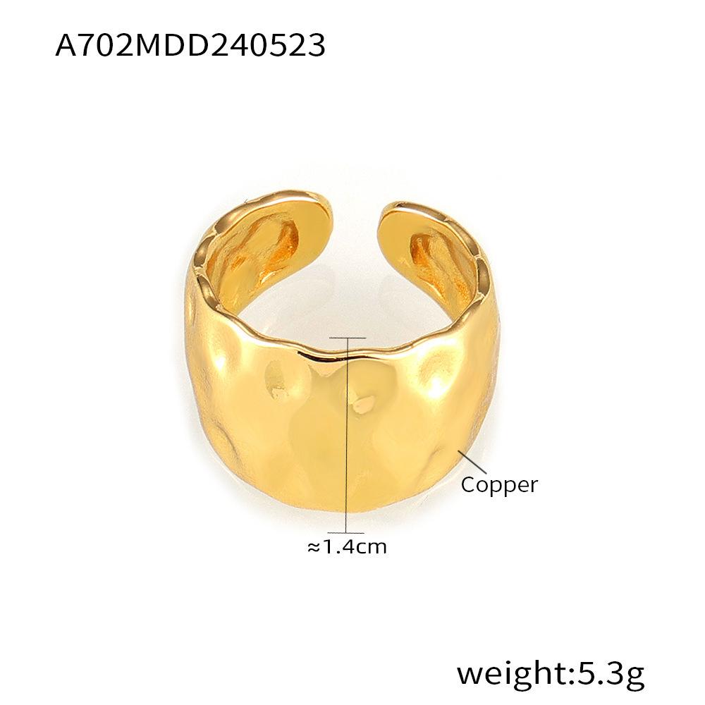 

Модный темперамент, дизайн кольца с рисунком бита, простое открывающееся кольцо из медного материала с позолотой 18 карат