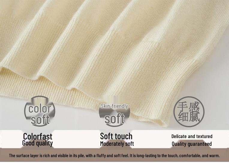 Women's Autumn/Winter Half-High Collar Cashmere Sweater - Solid Color, Short Pullover Base Layer.