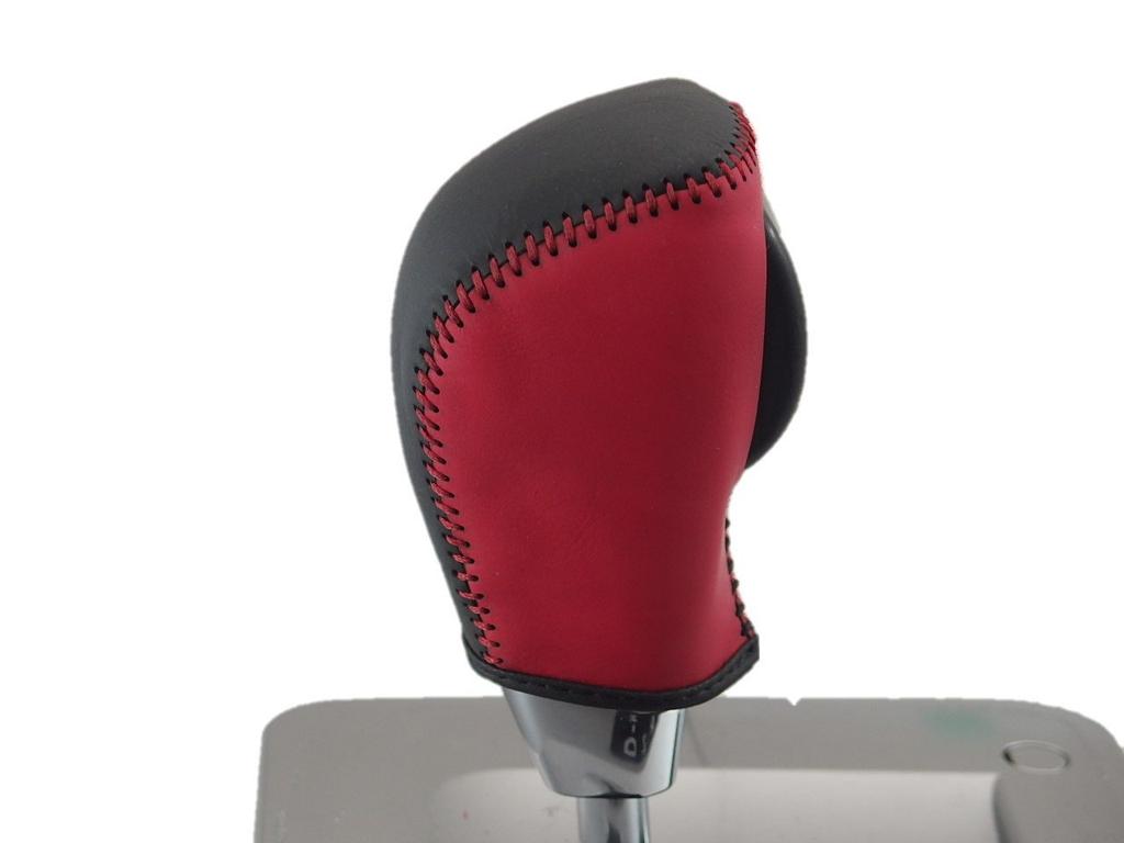 Tricolore EX DIY Shift Knob Leather Wrap Kit for and Forester and Black Leather with Red 1BK3U31R1B1R (3U-31) Levorg, Impreza, XV, (Red Stitching)