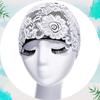 PU Swimming Cap Lace Ear Protect Cap Fashion look Waterproof Swim Hat  Adult women