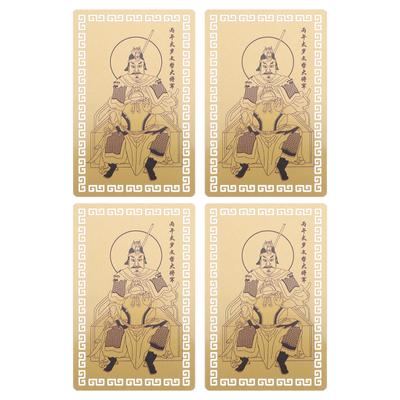 4 Stück Glückskarte 2026 Jahr des Pferdes Traditionelles Chinesisches Feng Shui Amulett für Wohlstand Gesundheit Sicherheit Frieden Schutz